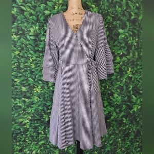 Size 10 Calvin Klein Gingham Wrap Dress